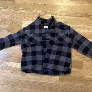 PacSun Black and Gray Plaid Flannel Shirt